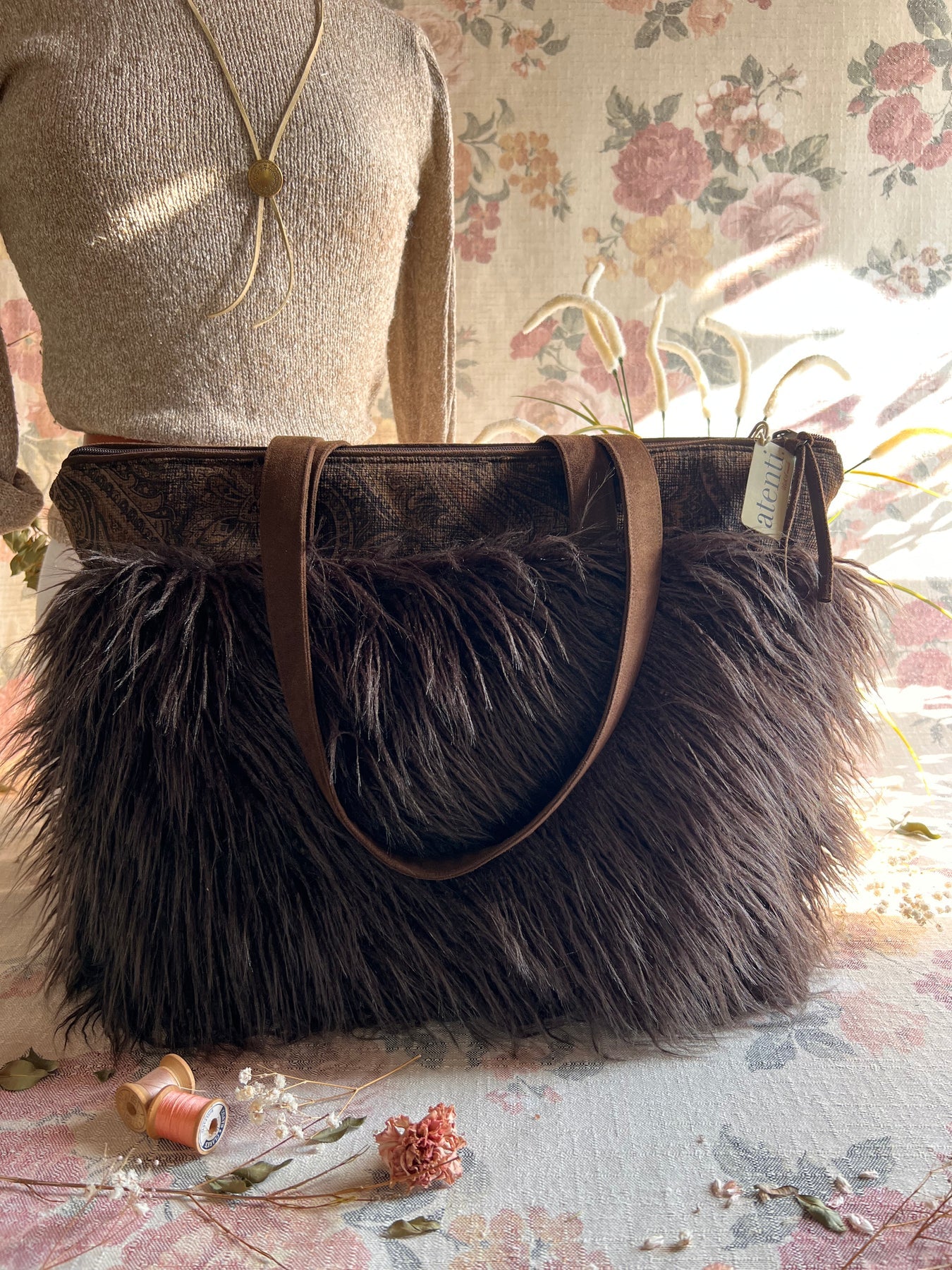 Atenti Cafe Llama Satchel